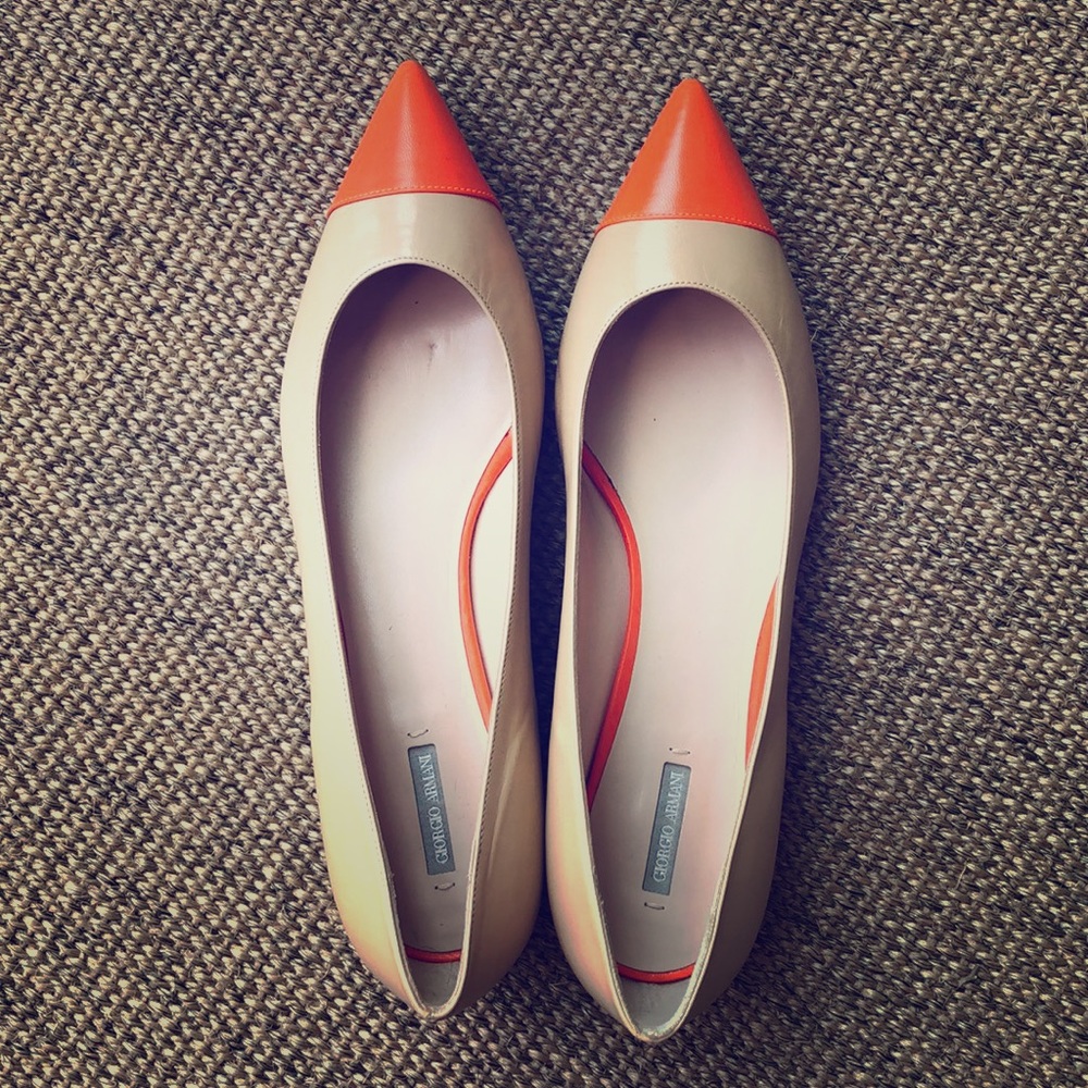 Giorgio Armani two toned ballet flats